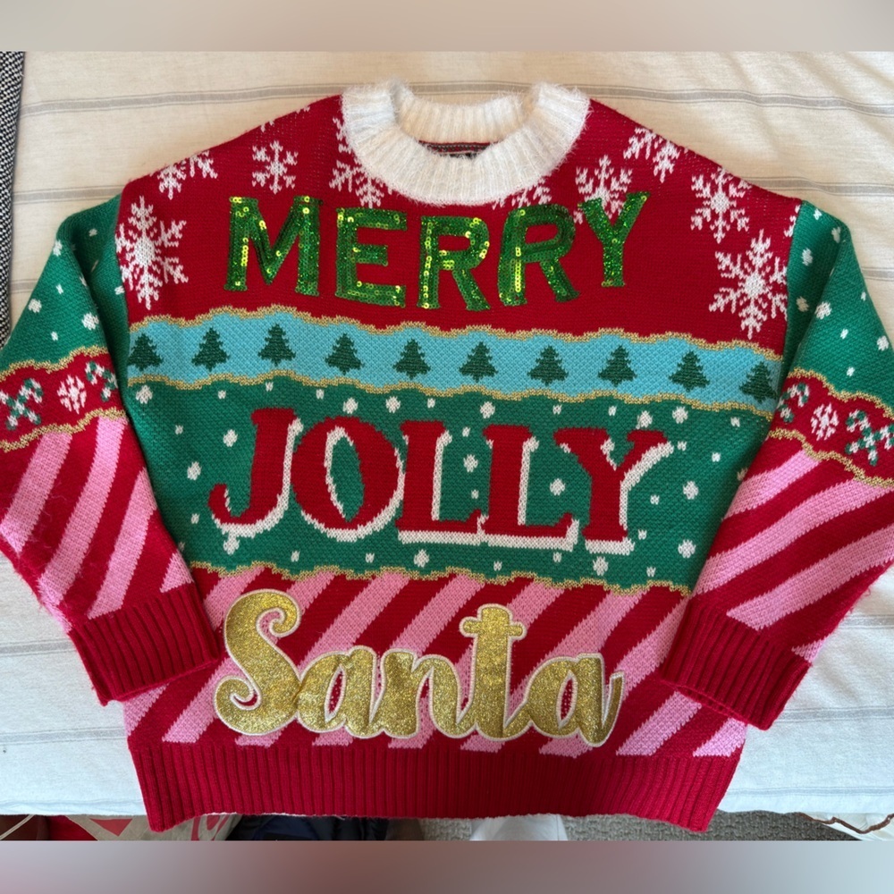 Festive Red and Green Christmas Sweater